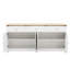 160cm Farmhouse Sideboard Buffet, 4-Door Storage Console with 3 Drawers & Adjustable Shelves,  White & Oak