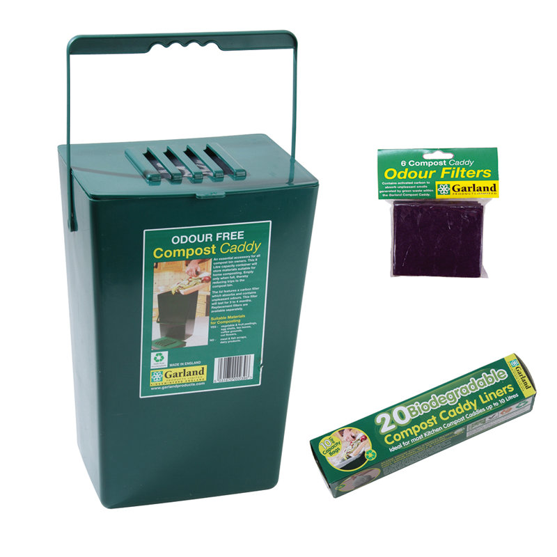 Serviteur de compostage de 2,5 gallons Garland avec filtres de remplacement et sacs biodégradables
