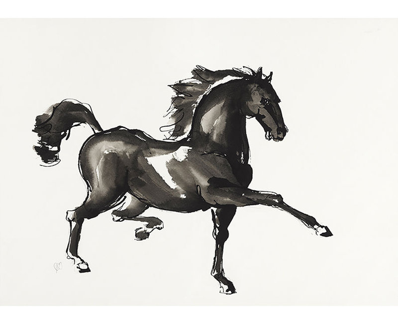 «Horse H6» par Chris Paschke - impression, Couche de verre, H 40 po x l 53 po x P 1,5 po