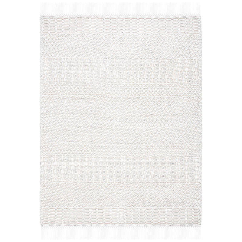 Tapis ivoire tissé à plat à la main Southwestern, Rectangle de 11 pi x 15 pi