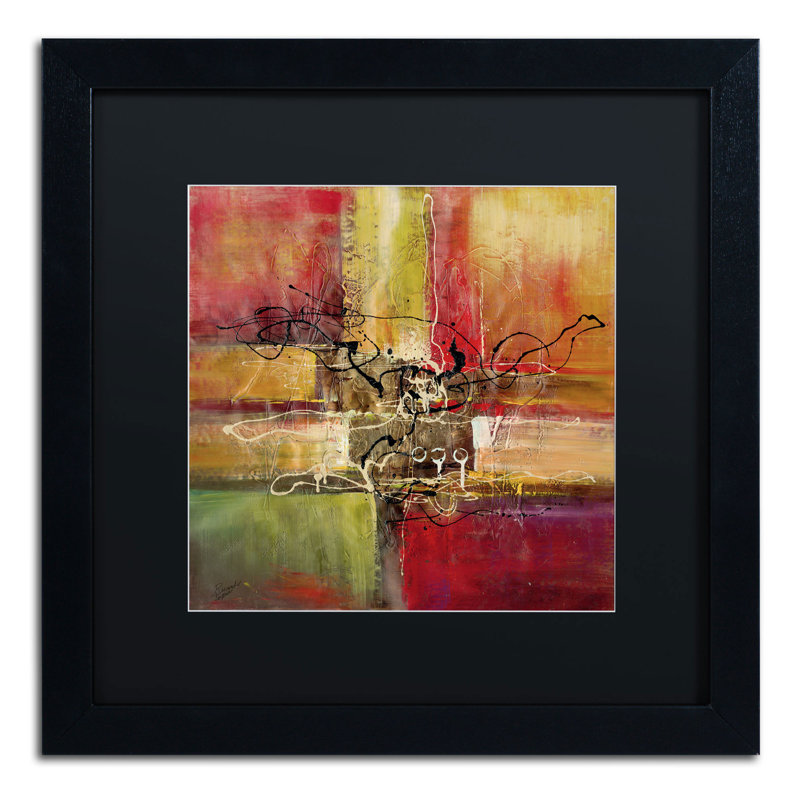 «Round and Round» par Ricardo Tapia, reproduction d'art encadrée, Noir, H 16 po x l 16 po