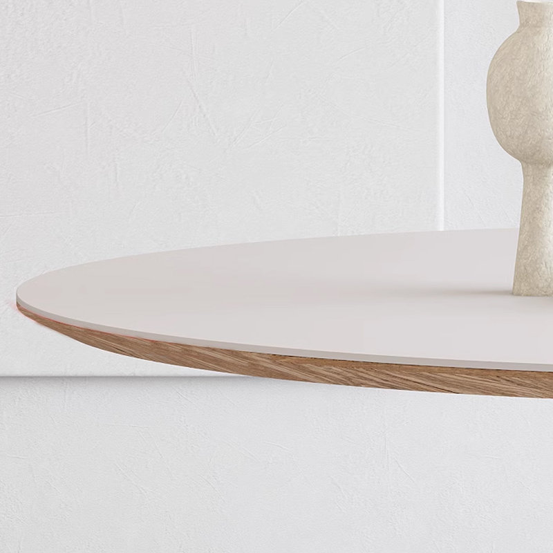 Cream Style Sintered Stone Modern Round Table Round Dining Set, 29.53"H x 47.25"L x 47.25"W