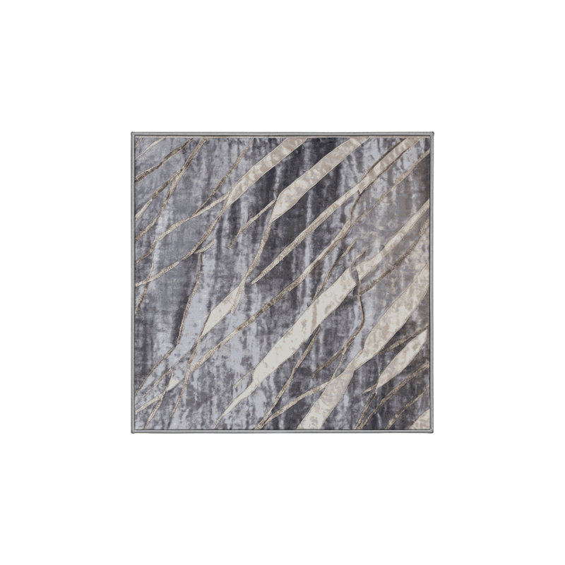 Machine Washable Pink Area Rug, Square 5'