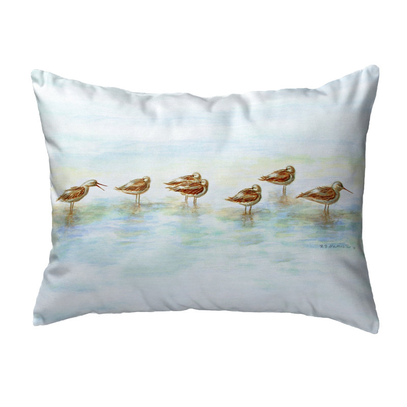 Avocets Outdoor Reversible Throw Pillow