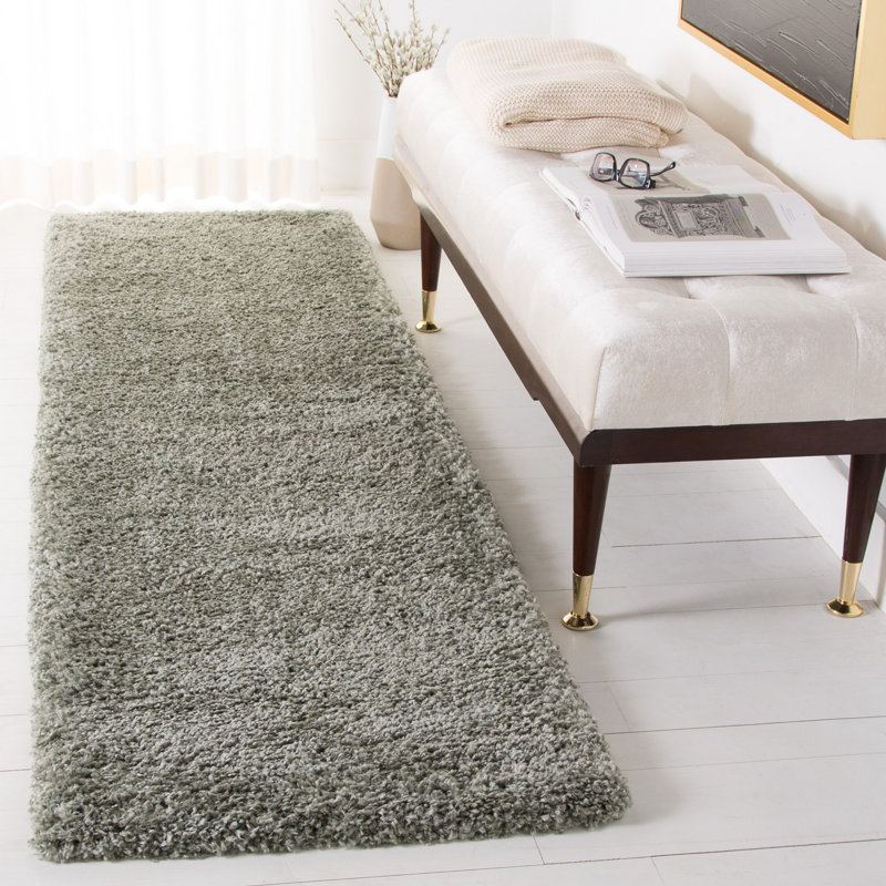 Tapis performance à poil long de couleur unie Elidge, Tapis de couloir 2 pi 2 po x 8 pi