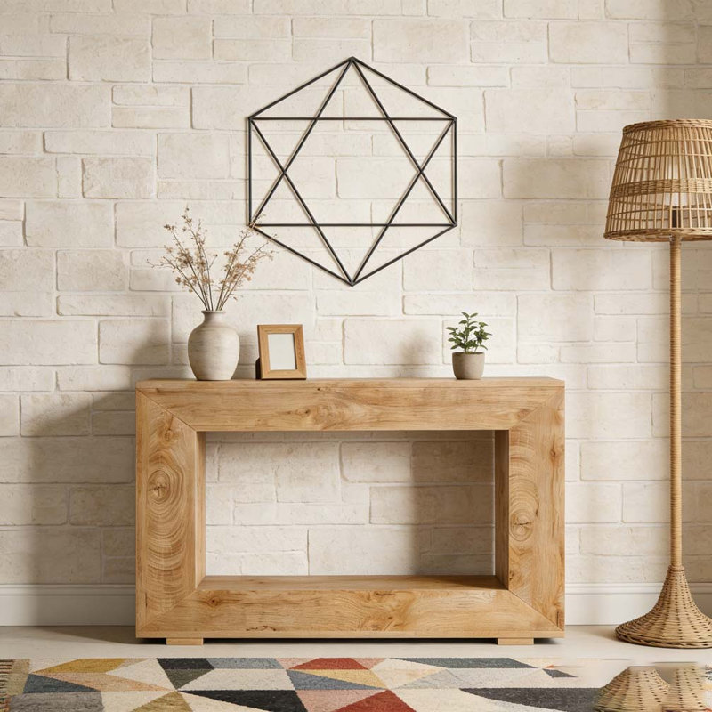 Table de canapé d'entrée en bois rustique avec rangement Farmhouse, Couleur du bois