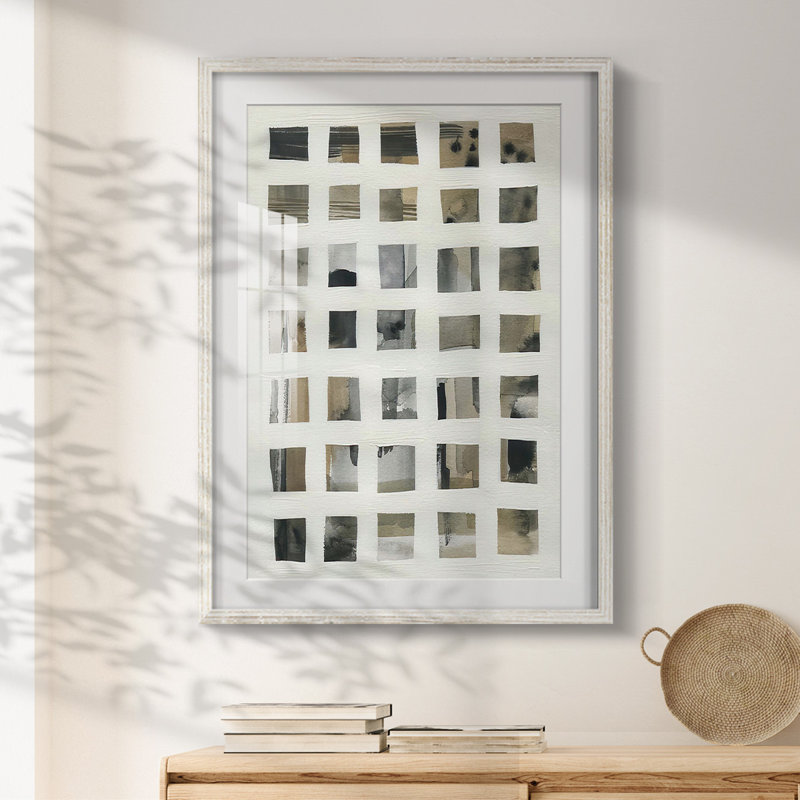 Grid of Grit II - Impression encadrée, H 19,5 po x l 16,5 po, Blanc