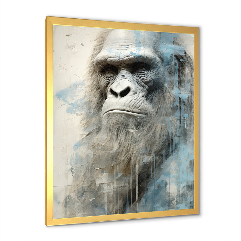 Bigfoot Portrait V - Impression sur toile Bigfoot, H 32 po x l 24 po x P 1 po, Encadrement doré