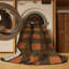 Machine Washable Checkered Brown Area Rug-890338194