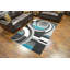 Tapis à motif abstrait turquoise Galvez-266451327