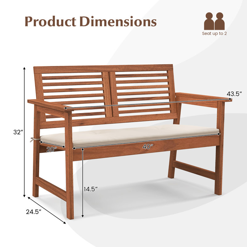 Banc de jardin en bois Nedaa