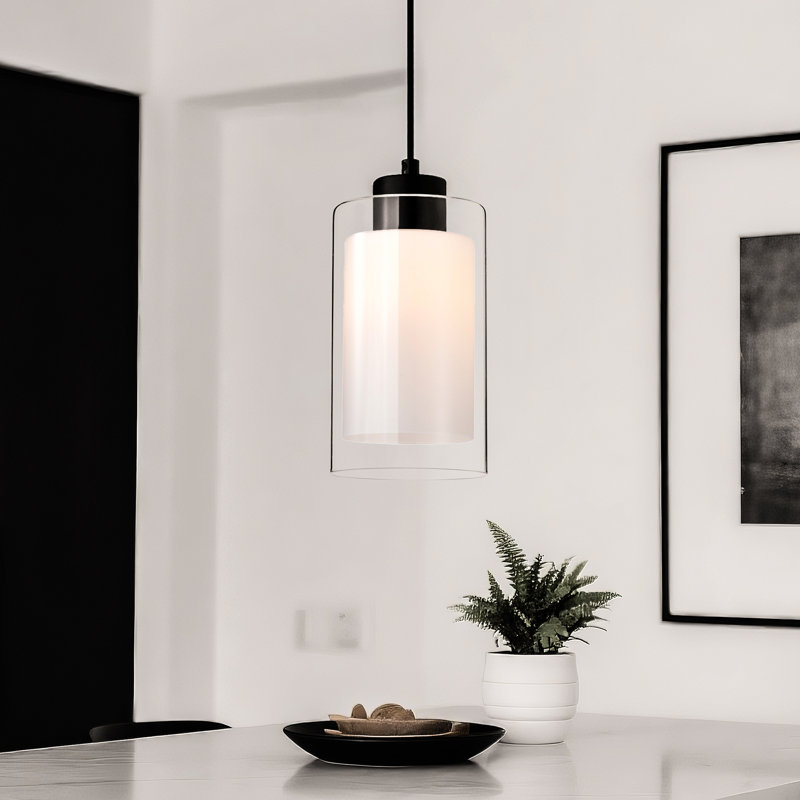 Rosetto 1 - Light Brushed Nickel Pendant, Black