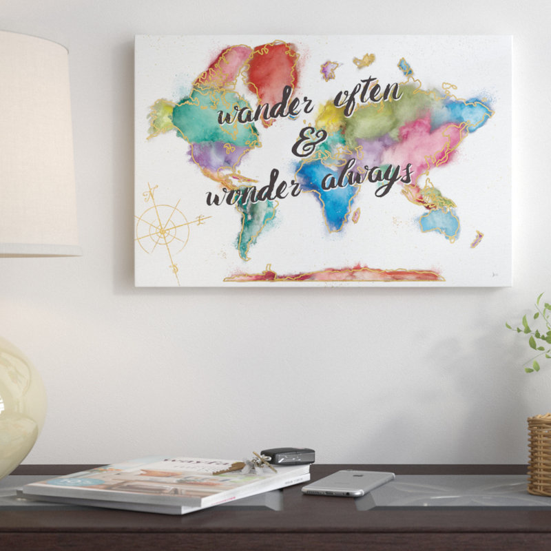 «Colorful World I» par Jess Aiken - impression sur toile tendue, H 40 po x l 60 po x P 1,5 po, Toile tendue, Pas de tapis
