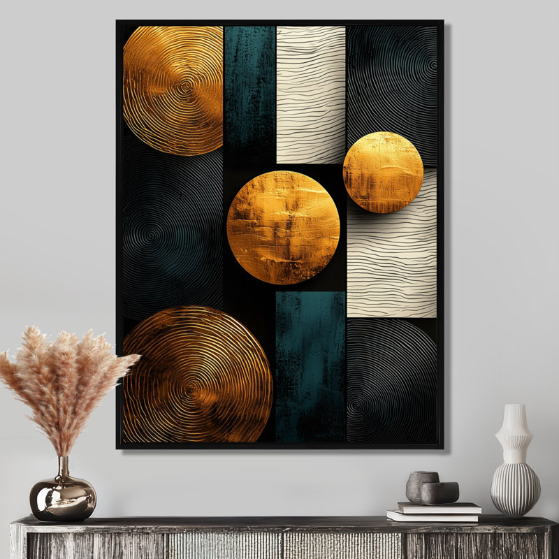 Philippe - Abstract Wall Art Living Room, H 20 po x l 12 po, Reproduction encadrée sans passe-partout, Noir