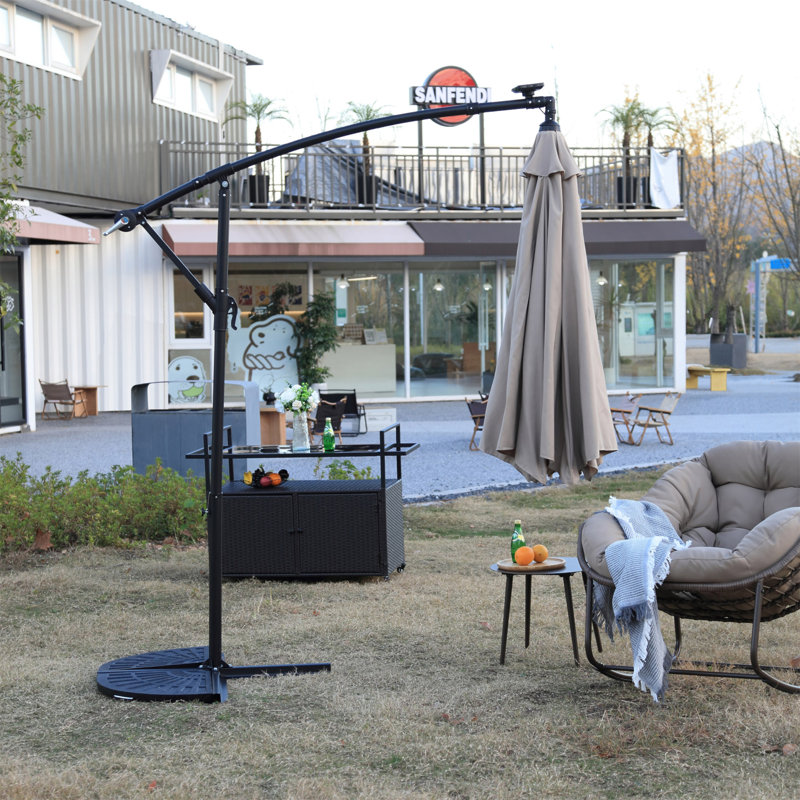 Parasol solaire à DEL pour patio, Kaki