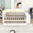 Full Wooden Daybed with Desk, Trundle, LED Light and USB Ports-1717735357