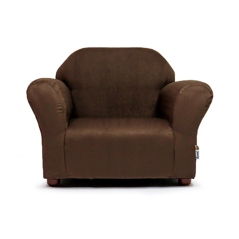 Fauteuil club Weybridge, microsuède rond, Brun