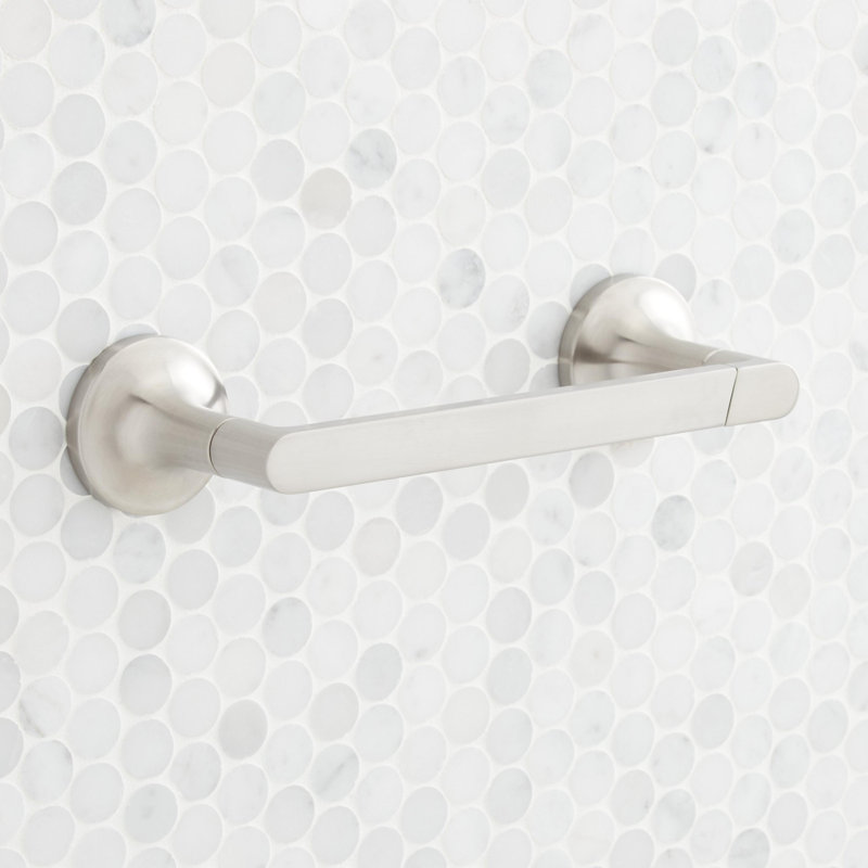 Porte-papier hygiénique mural pivotant Lentz, Nickel brossé