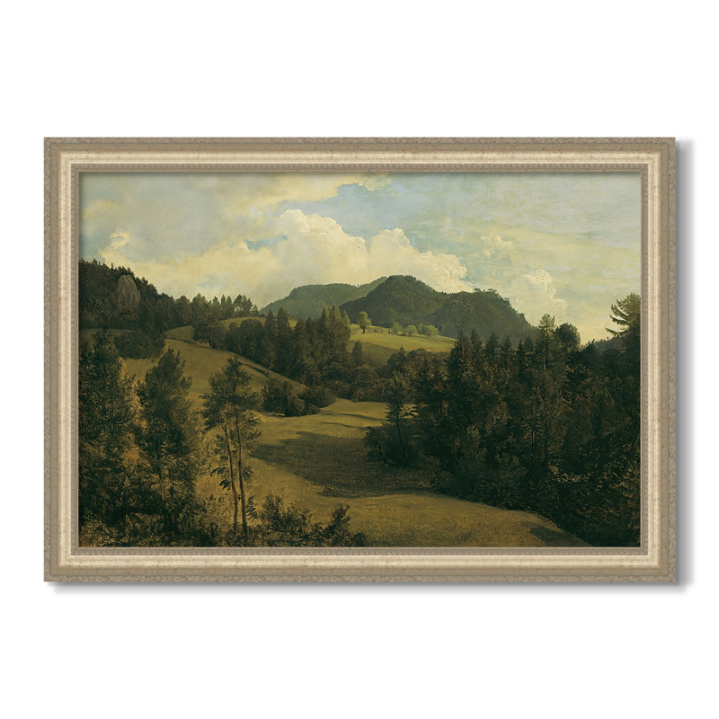 Paysage près de Miesenbach, v. 1830 - Frederic Gauermann - Toile encadrée sur mesure, Feuille de champagne en relief, Non
