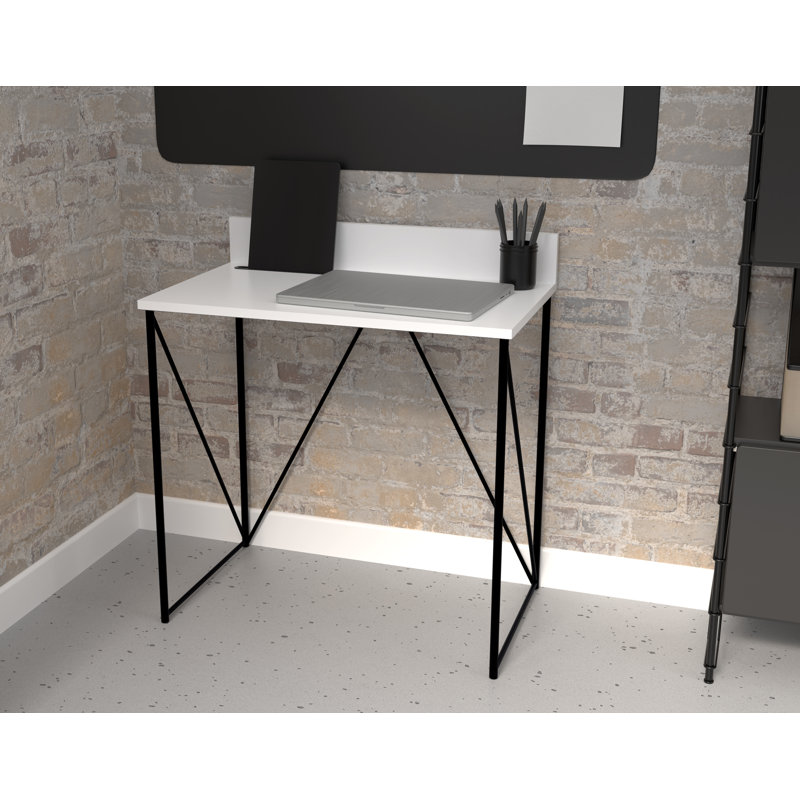 Harper-Rose Metal Base Writing Desk, White/Black