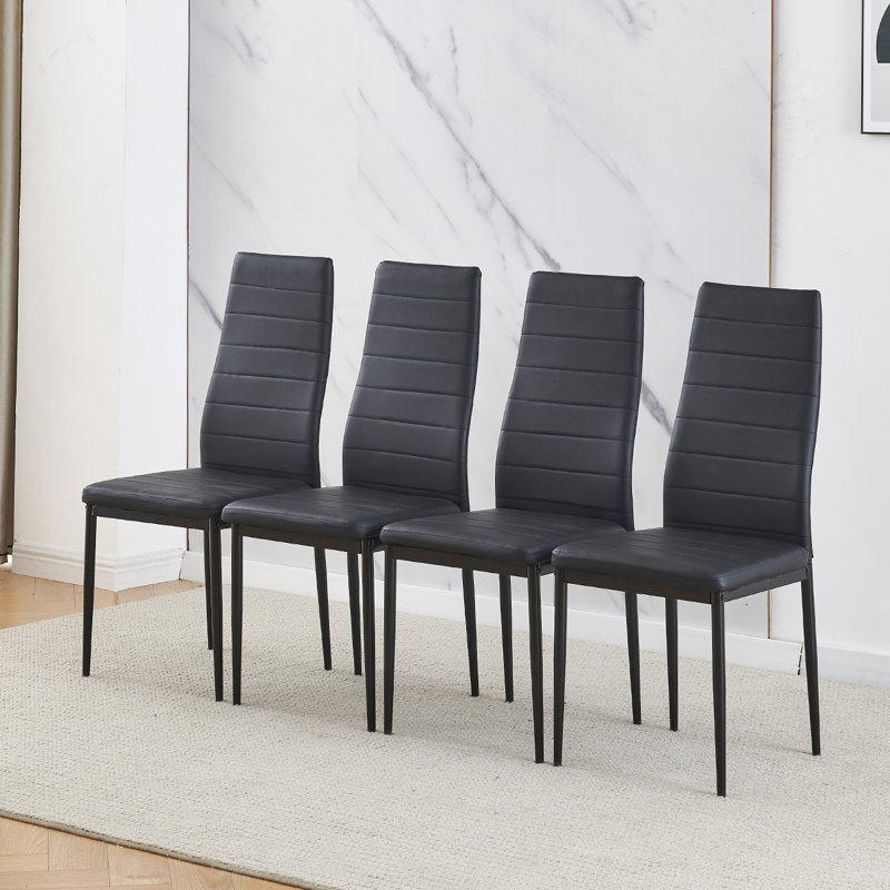 Dining Set, Black Line Leather Chairs#4