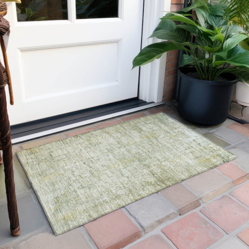 Tapis beige d'intérieur / extérieur lavable à la machine, Rectangle 1 pi 8 po x 2 pi 6 po
