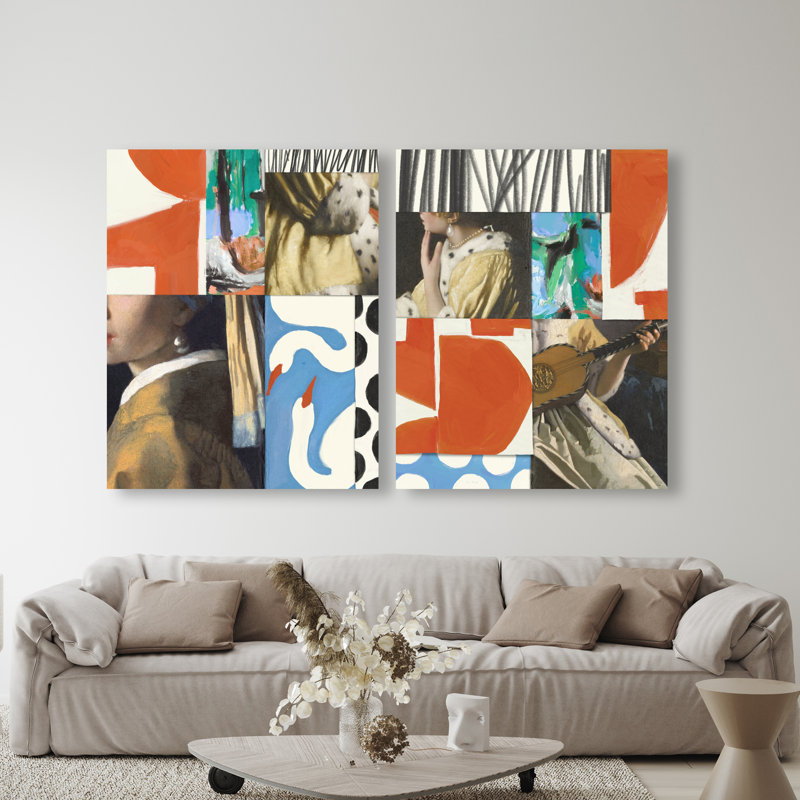 Ensemble de 2 toiles abstraites « Music Pearl Set » d'Oliver Gal, 45"H x 36"W Set of 2, Toile tendue avec châssis