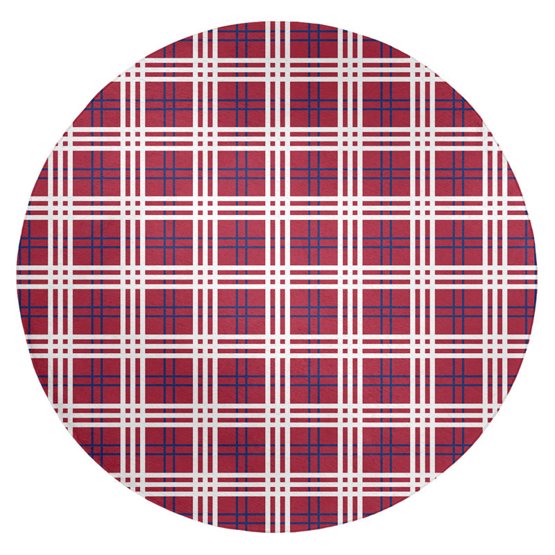 Plaid Indoor Rug, Round 5'