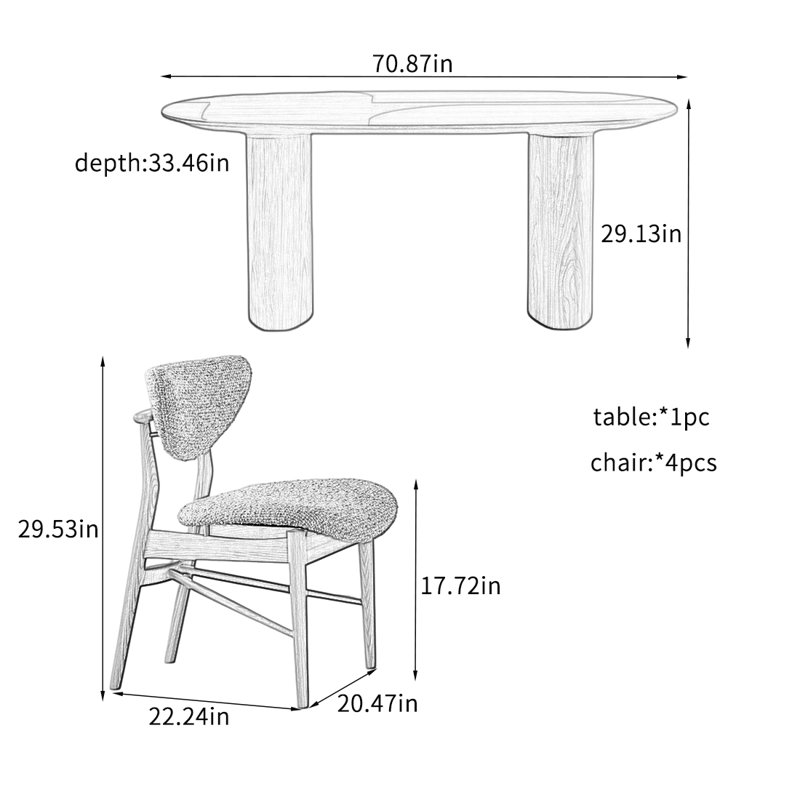 Kloss, 29.13"H x 70.87"L x 33.46"W