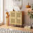 4-Doors Rattan Mesh Storage Cabinet, Sideboard With Eight Storage Spaces, For Entryway, Living Room, Hallway (Natural)-253433980