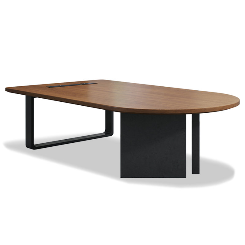 Bureau / bureau en demi-cercle en bois massif, 29.53" H x 70.87" W x 39.37" D