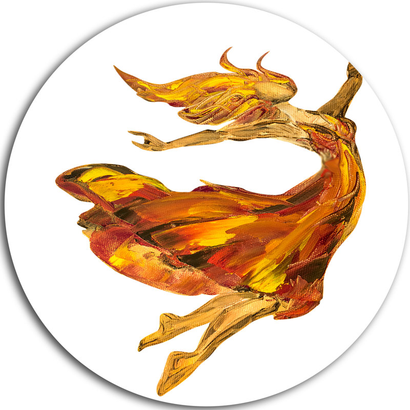 «Fire Ballerina Portrait», peinture, H 38 po x l 38 po x P 1 po, Métal