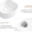 Lavabo vasque rectangulaire de style américain pour salle de bain - Lavabo au-dessus du comptoir en céramique en blanc brillant, impact, teinture 15,9 profondeur, entretien facile, ensemble de coussins sécuritaires,