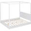 Lit plateforme à baldaquin à DEL blanc pour les chambres à coucher, look moderne, lit sans assemblage, lattes de soutien, installation facile-1186983420