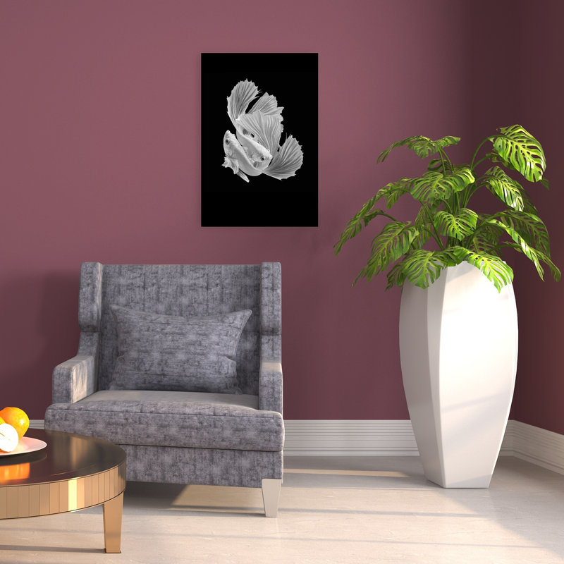 «Betta Fish Dance», impression murale élégante et minimaliste, H 24 po x l 16 po