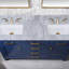 Meuble-lavabo double 60 po en marbre Carrara