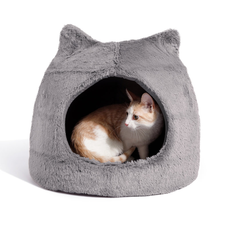 Fourrure Meow Hut, Gris, Grand L 19 po x l 19 po