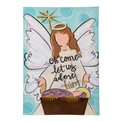 Drapeau de maison «Oh Come Let Us Adore him»