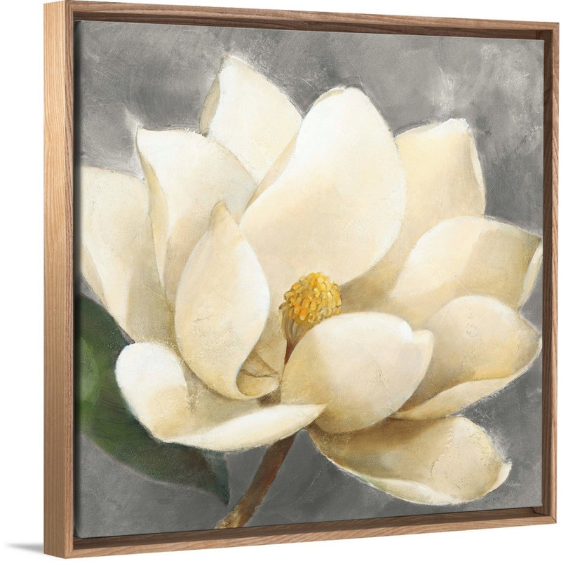Art mural sur toile Magnolia Blossom, Toile à cadre flottant naturel, H 13,25 po x l 13,25 po x P 1,75 po