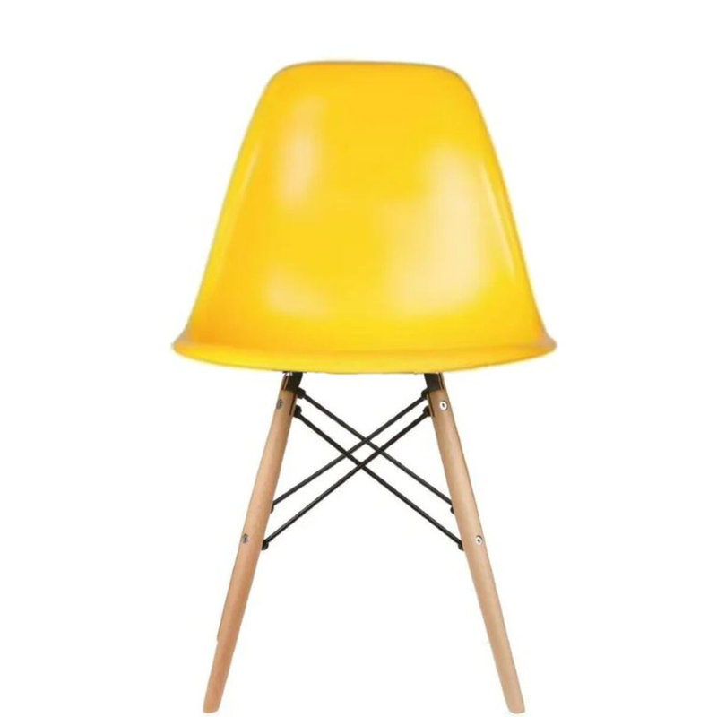 Chaise d'appoint en plastique Wrenshall, Jaune / naturel