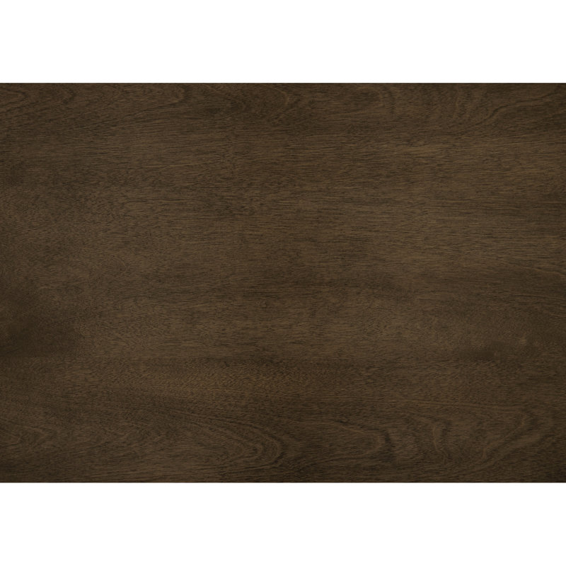 Table de salle à manger extensible contemporaine, fini brun, 6 couverts, idéale pour une famille, rectangulaire, à placer dans une pièce