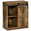 Armoire à vin industrielle, armoire de rangement à buffet, buffet de service avec porte de grange coulissante et support à vin pour 6 bouteilles