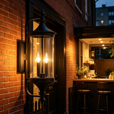 24.5'' Glass Shade Outdoor Wall Light