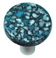 Poignée champignon en granit de 1,5 po de diamètre, Aluminium, Bleu turquoise / vanille française