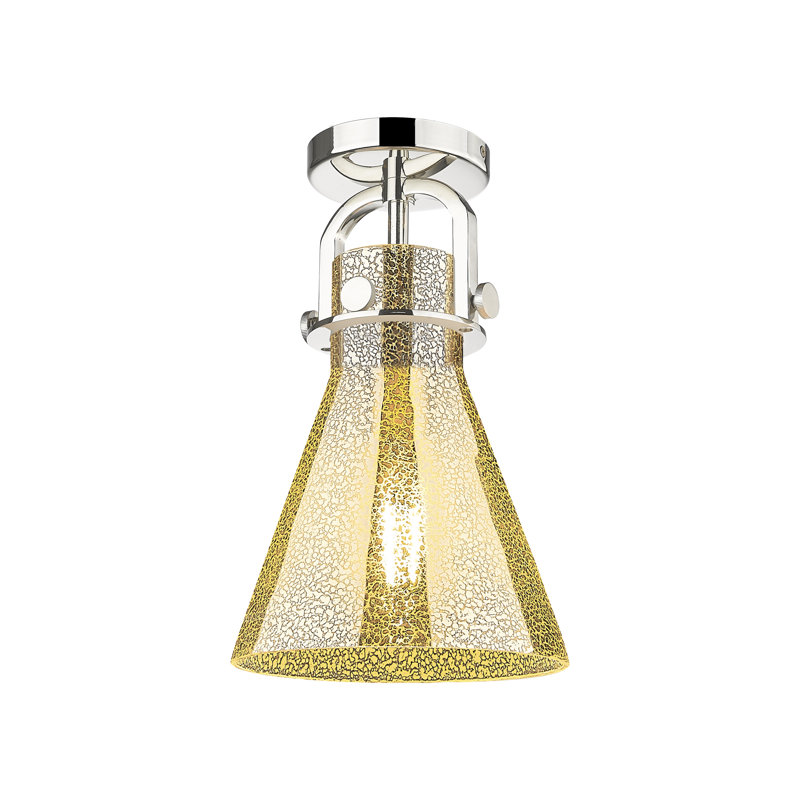 Plafonnier encastré 1 lumière Newton Cone, Nickel poli