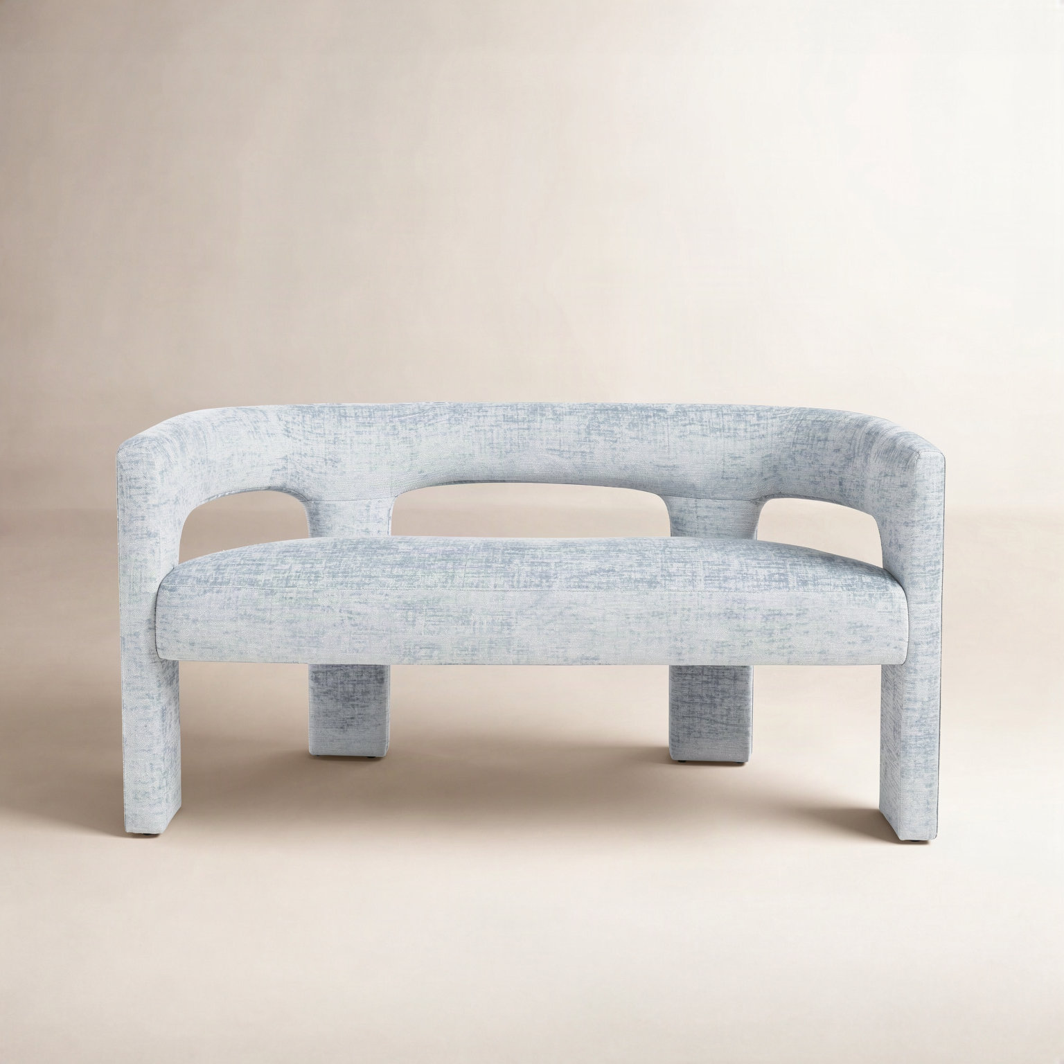 Anouchka Bench, Gwen Blue Microsuede