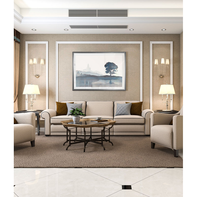 « serene silhouette ii », reproduction, H 20 po x l 24 po x P 1,5 po, Cadre argenté
