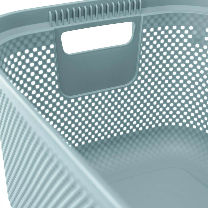 Laundry Basket with Side Handles & Air-Permeable, Blue