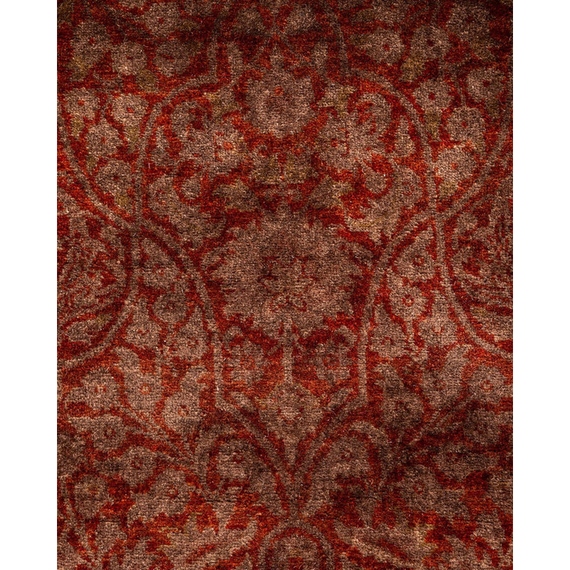 Tapis noué à la main Mazarine, unique en son genre - brun