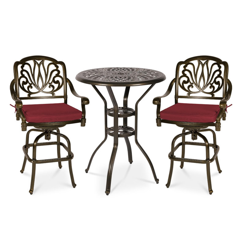 Bar Set with Metal Outer Material, Red